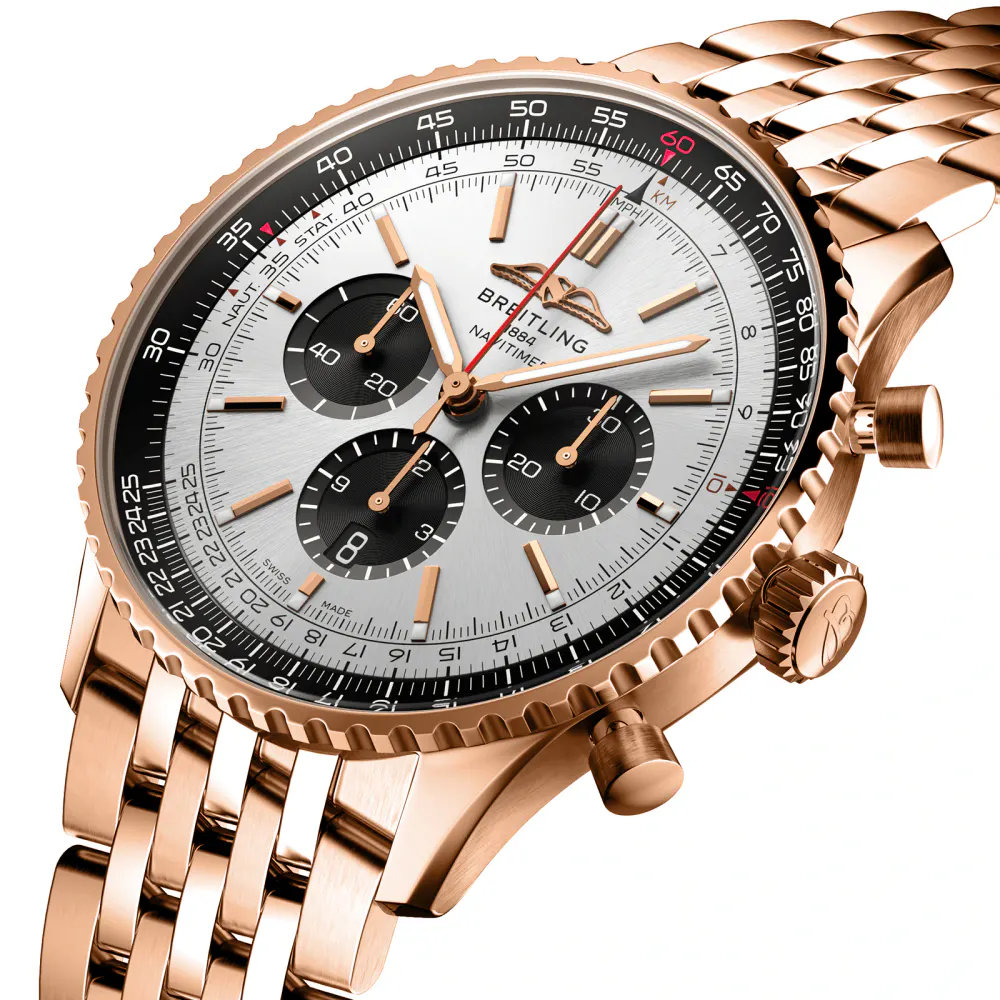 Breitling Navitimer B01 Chronograph 46 18k Red Gold Watch detail 2