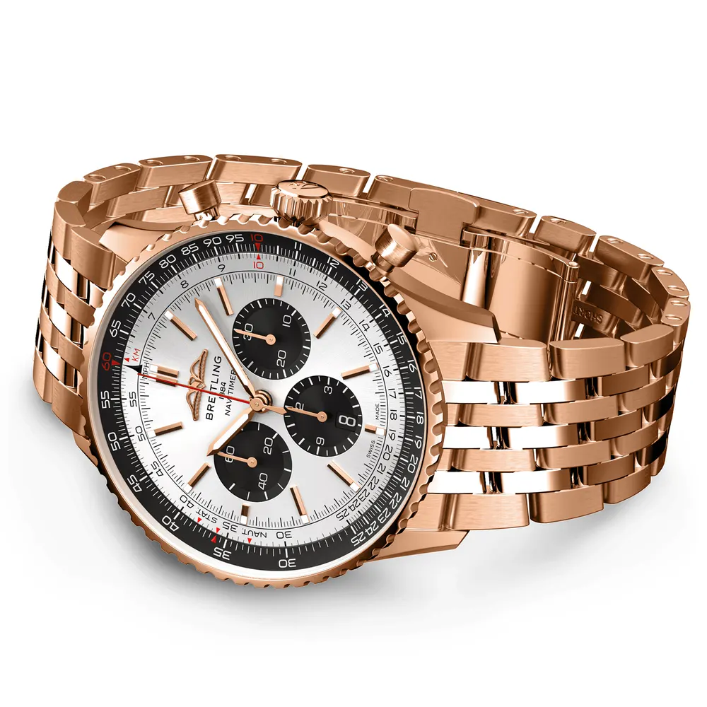 Breitling Navitimer B01 Chronograph 46 18k Red Gold Watch detail 3