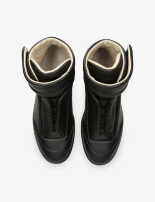 MAISON MARGIELA Future Leather Mid-Top Trainers - EUR 41 / 7 UK MEN in BLACK, additional product view 2