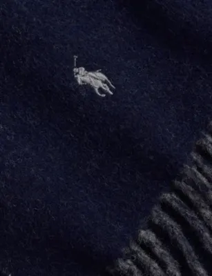 POLO RALPH LAUREN Classic Reversible Wool Scarf detail 2