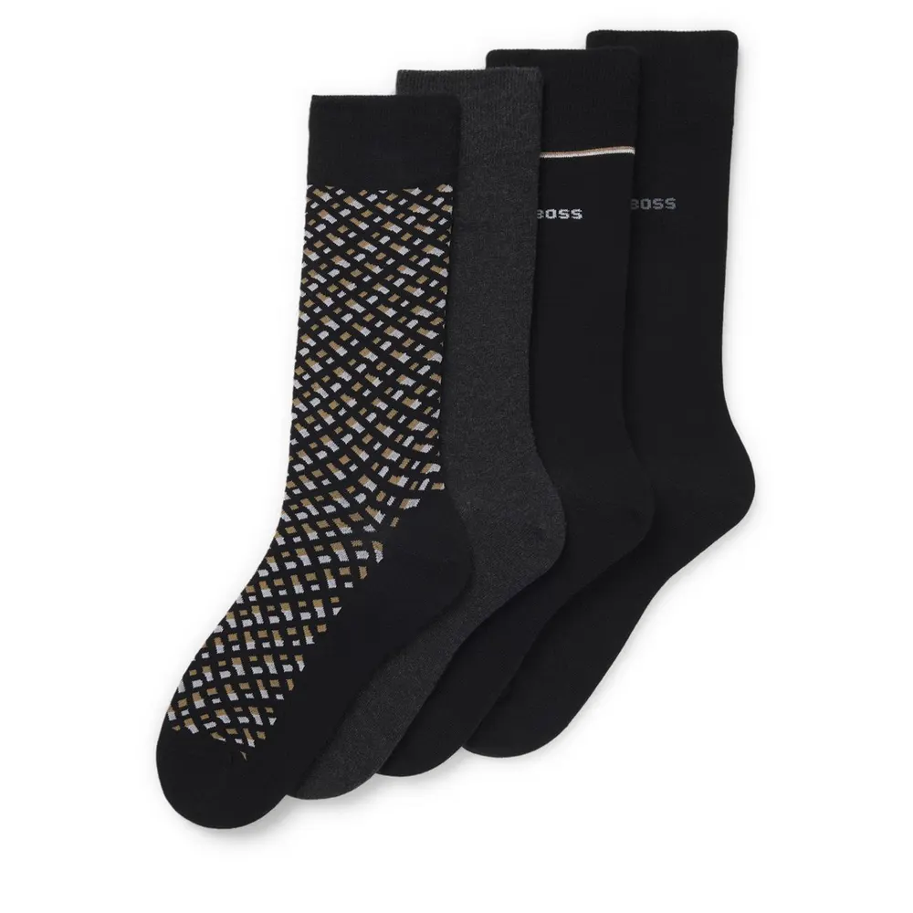Boss BOSS 4 Pack Premium Crew Socks with Logo Detail (Gift Set) detail 3