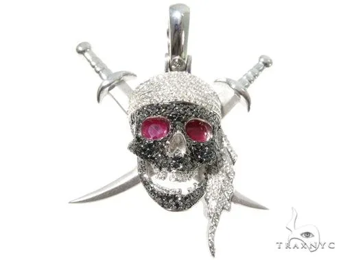 RINA - For Him CUSTOM Custom Diamond Skull & Swords Pendant 64151 in Rose Gold – Pendant
