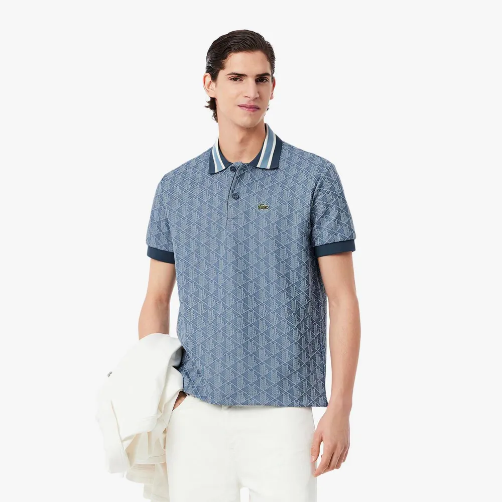 Lacoste Classic-Fit Monogram Jacquard Polo Shirt detail 3