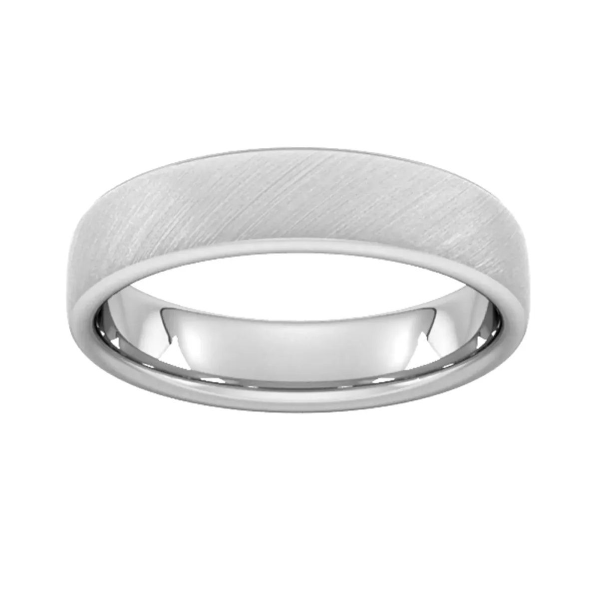 For Him 5mm Traditional Court Heavy Diagonal Matt Finish Wedding Ring In 18 Carat Yellow Gold
