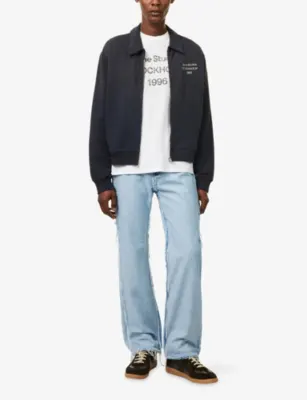 ACNE STUDIOS Logo-Print Zip-Up Cotton-Blend Sweatshirt - XXL/XL detail 2