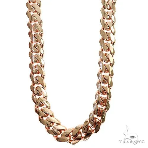 JALGAS - AMERICAS GOLD 14k Rose Gold Solid Hand Made Miami Cuban 9.5mm 24 inches Chain 69725 in Rose – Chain