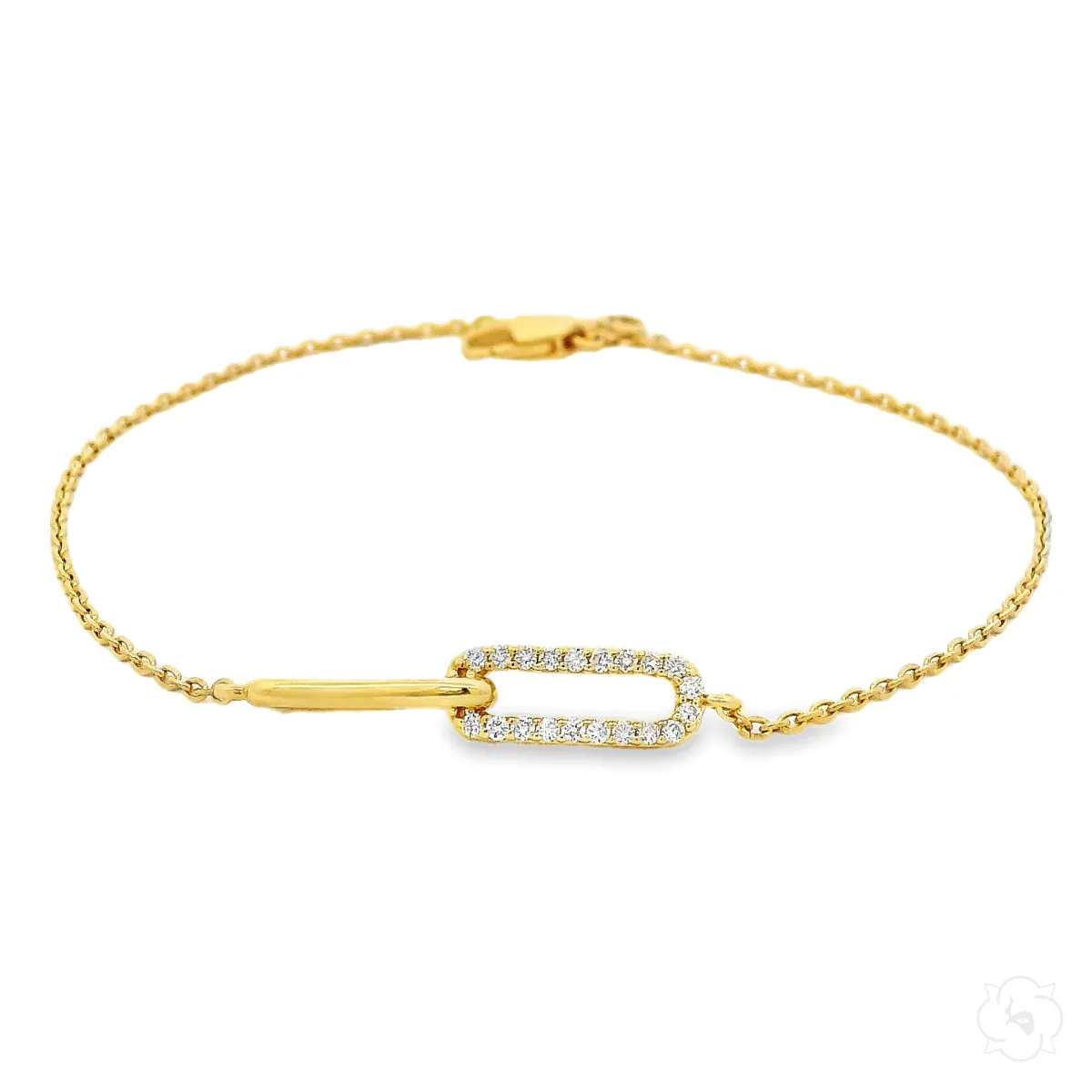 ANNA - EVOLVD DIAMOND Paperclip Diamond Bracelet 69793 in Yellow Gold – Bracelet