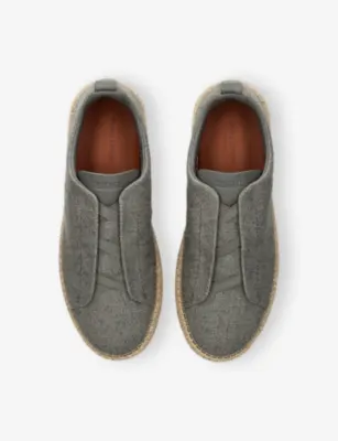 ZEGNA Triple Stitch Canvas Espadrilles - EUR 41 / 7 UK MEN in GREY, additional product view 2