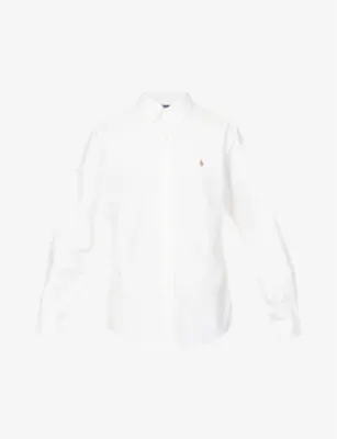POLO RALPH LAUREN Long-sleeved button-down custom-fit cotton Oxford shirt - BSR BLU/WHT detail 2