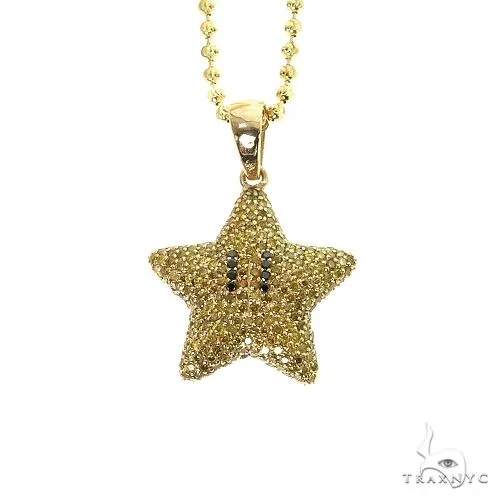 RINA - For Him FACTORY Mini Mario Star Yellow Diamond Pendant Set 68538 in Rose Gold / 18 Inches – Pendant Set