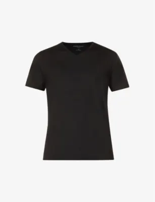 DEREK ROSE Basel stretch-jersey T-shirt - BLACK