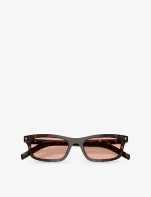 PRADA PR D05S Rectangle-Frame Tortoiseshell Acetate Sunglasses detail 3
