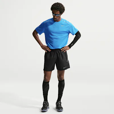 Nike Miler Men's Dri-FIT 12.5cm (Approx.) Brief-Lined Running Shorts - Black/Black