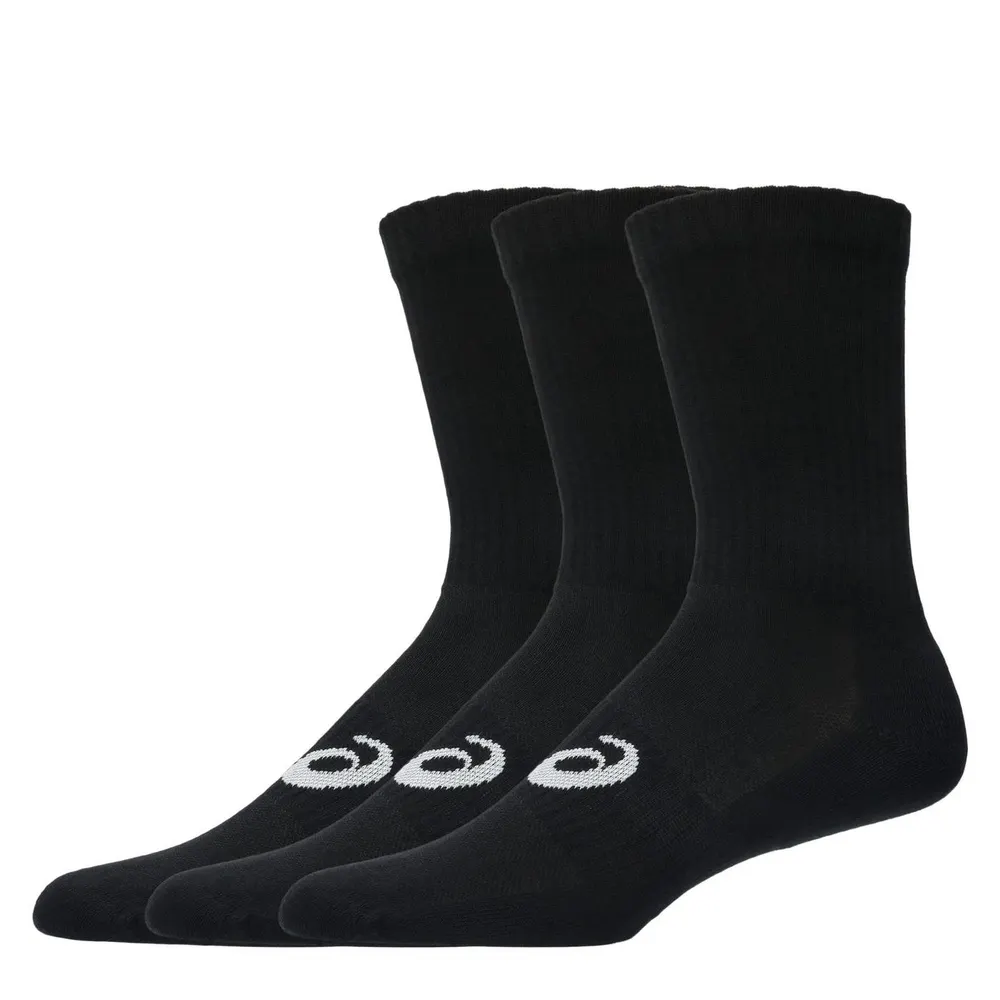 Asics Asics 3 Pack Crew Sock in Black, additional product view 2