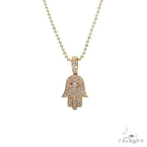 ANNA - CONSCIOUS DIAMONDS 14K Gold Hamsa Diamond Pendant Set 66610 – Pendant Set