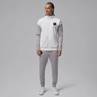 Nike Paris Saint-Germain Strike Night Edition Men's Jordan Dri-FIT Football Hooded Tracksuit - White/Atmosphere Grey/Black