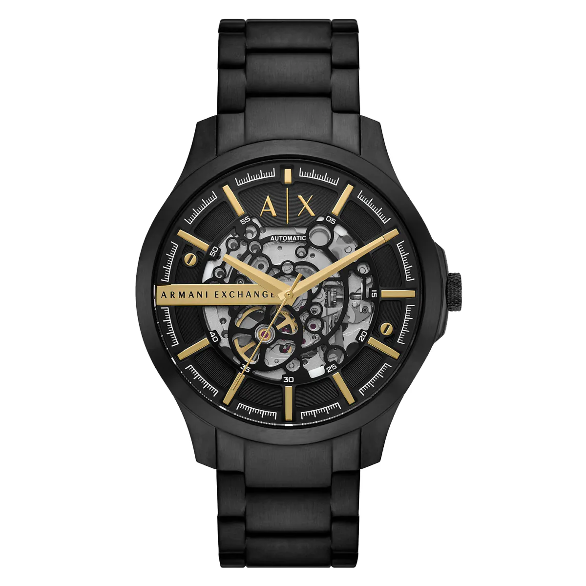Armani Exchange Automatic Black Stainless Steel Mens Watch