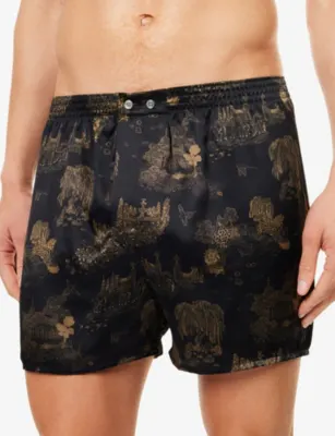 DEREK ROSE Brindisi Classic-Fit Silk Boxer Shorts detail 3