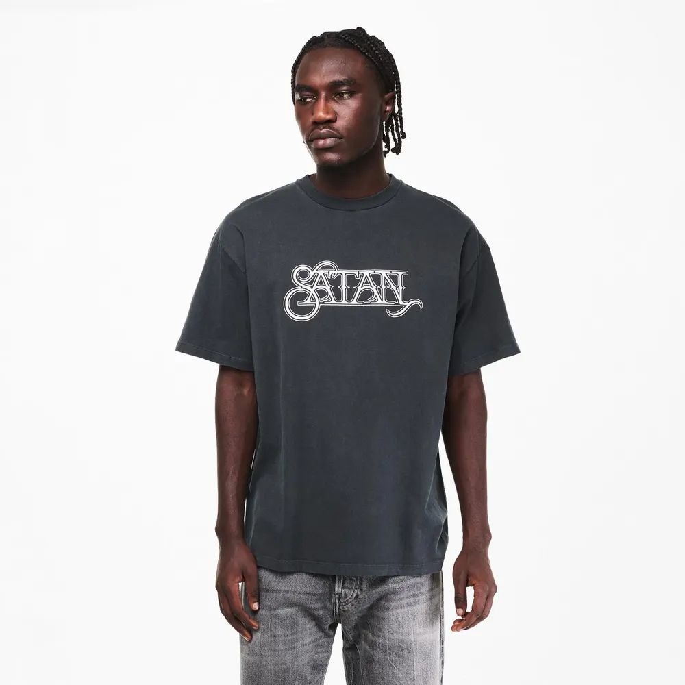 Aries Men's Satan T-Shirt in Black, additional product view 3