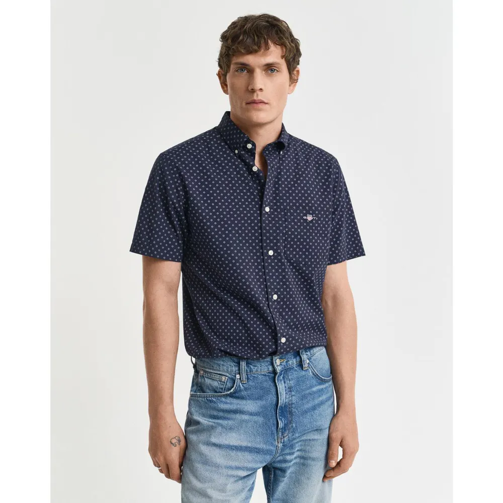 Gant Men's Micro Print Short Sleeve Shirt detail 3