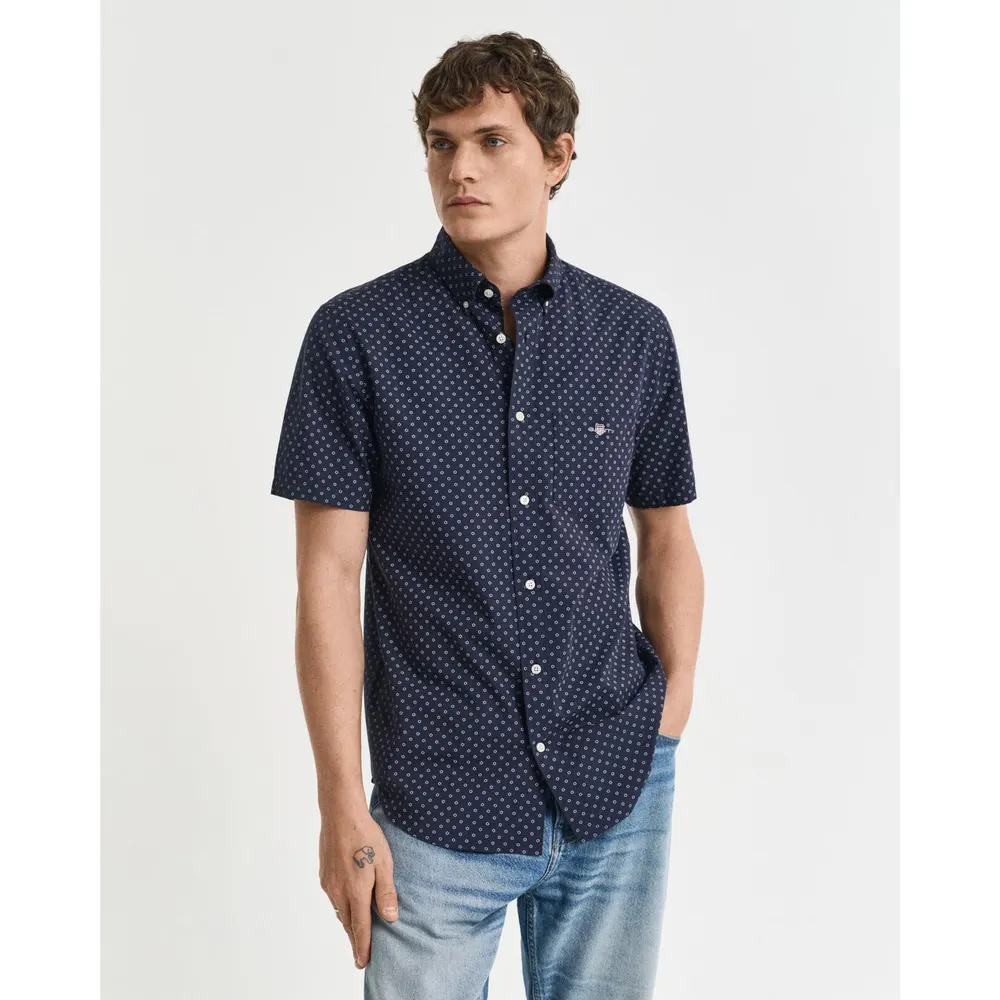 Gant Men's Micro Print Short Sleeve Shirt