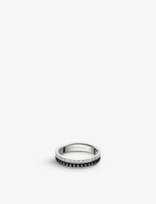 BOUCHERON Quatre Black Edition 18ct white-gold and 0.24ct diamond wedding band - 45mm – Mens | Jewellery | Rings