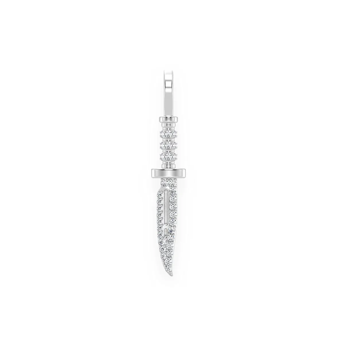 For Him Combat Knife Diamond Pendant