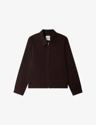 SANDRO Pointed-Collar Cotton Harrington Jacket