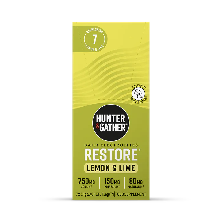 Hunter & Gather Restore Electrolytes Lemon & Lime 7 x 5.1g Sachet, additional product view 2