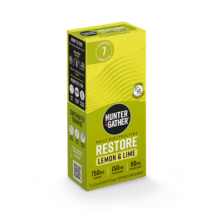 Hunter & Gather Restore Electrolytes Lemon & Lime 7 x 5.1g Sachet