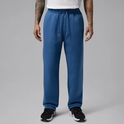 Jordan Brooklyn Men's Statement Fleece Open-Hem Trousers - True Blue/University Red