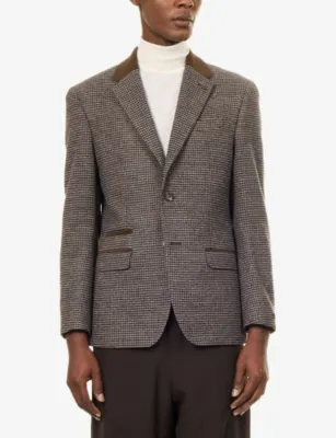 TED BAKER X THE GENTLEMAN Ted Baker x The Gentlemen Puppytooth Single-Breasted Woven Blazer detail 3