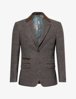 TED BAKER X THE GENTLEMAN Ted Baker x The Gentlemen Puppytooth Single-Breasted Woven Blazer