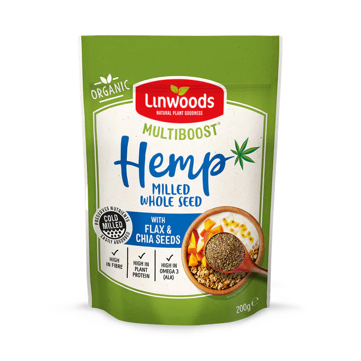 Linwoods Multiboost Organic Milled Hemp Seed, Flaxseed & Chia Seeds 200g