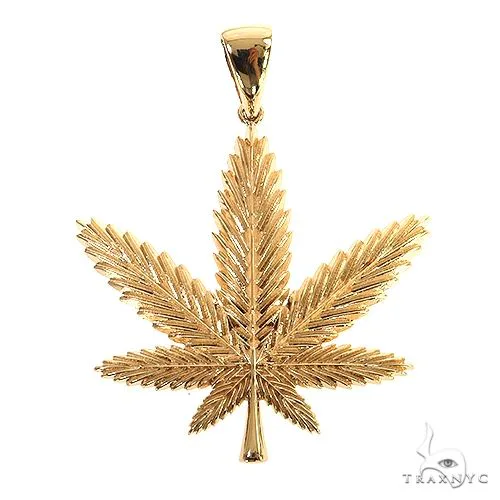 RINA - For Him CUSTOM 14K Gold Cannabis Pendant 68848 in Rose Gold – Pendant