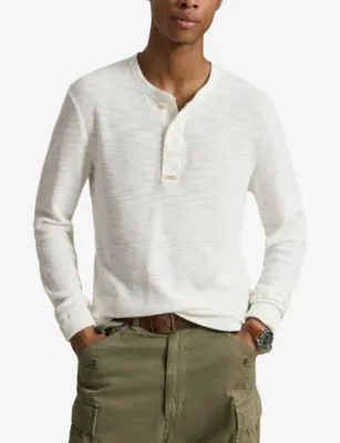POLO RALPH LAUREN Long-Sleeve Cotton Henley Top in NEVIS, additional product view 3