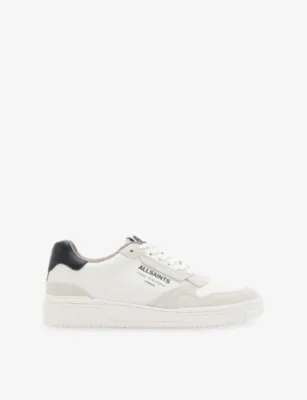 ALLSAINTS Regan Leather Trainers - EUR 43 / 9 UK MEN in CHALK WHITE/BL – Mens | Trainers | Lace up trainers
