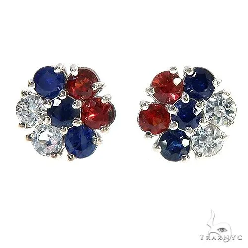 PIA - For Him GEMSTONES Russia Sapphire Flower Earrings 67143 in Rose – Earrings