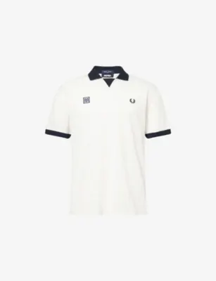 FRED PERRY x Meyba Monogram-Print Cotton Polo Shirt in ECRU – Mens | Tops & t-shirts | Polo shirts | Short sleeve