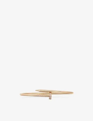 CARTIER Juste un Clou small 18ct yellow-gold and 0.18ct brilliant-cut diamond bangle - 17CM