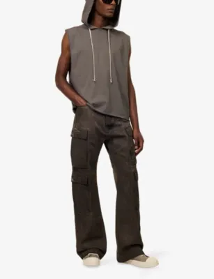 RICK OWENS DRKSHDW Hooded Sleeveless Cotton Hoody detail 2