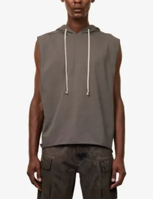 RICK OWENS DRKSHDW Hooded Sleeveless Cotton Hoody detail 3