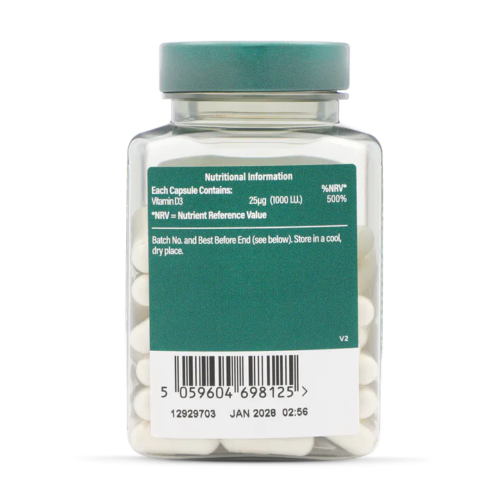 For Him Vegan Vitamin D 1000 I.U 25ug 90 Capsules detail 2