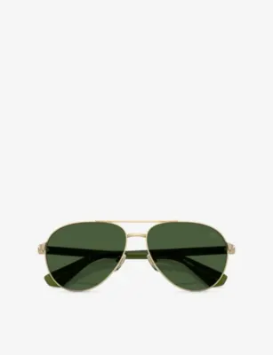 BURBERRY BE3167 Aviator-Frame Metal Sunglasses