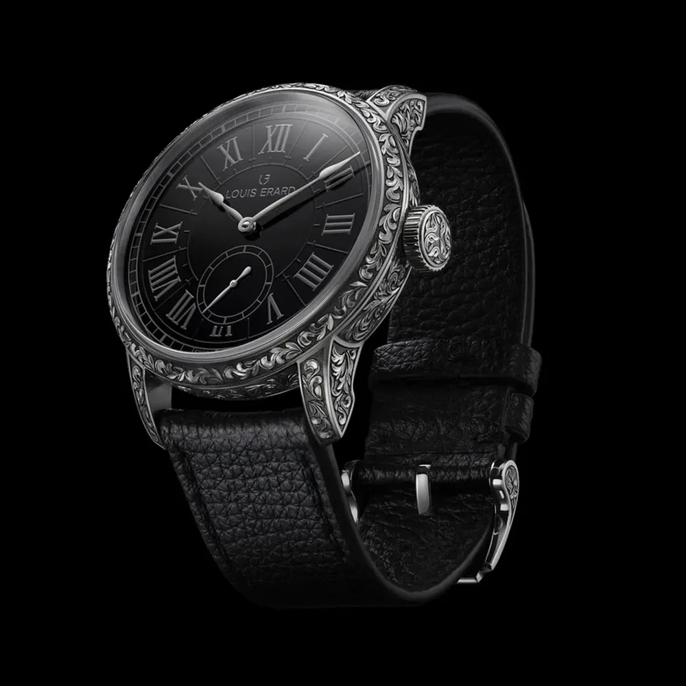 Louis Erard Gravee Main 42mm Mens Watch Black in Black, additional product view 2