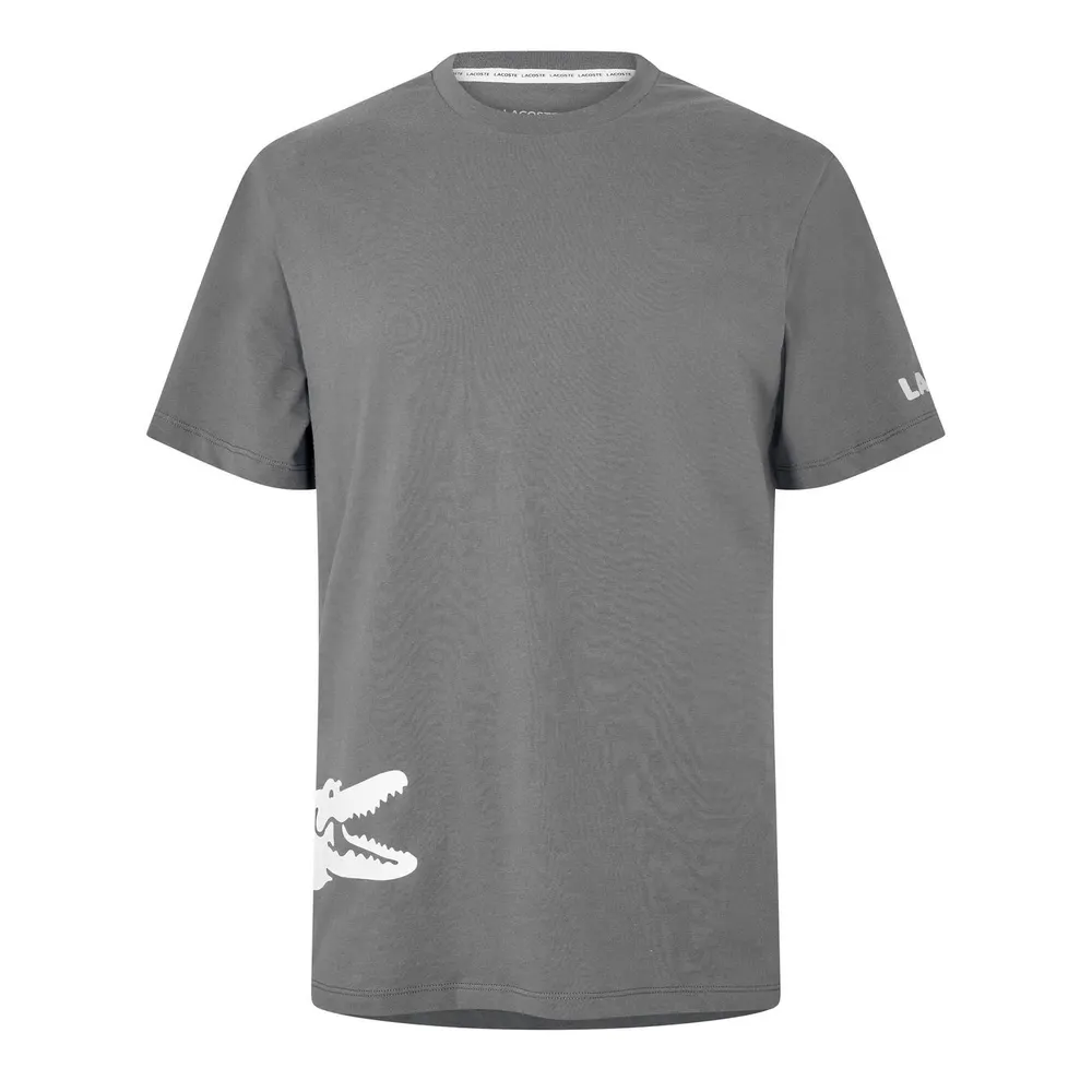 Lacoste Men's Printed Cotton Lounge Short Sleeve Pyjama Top