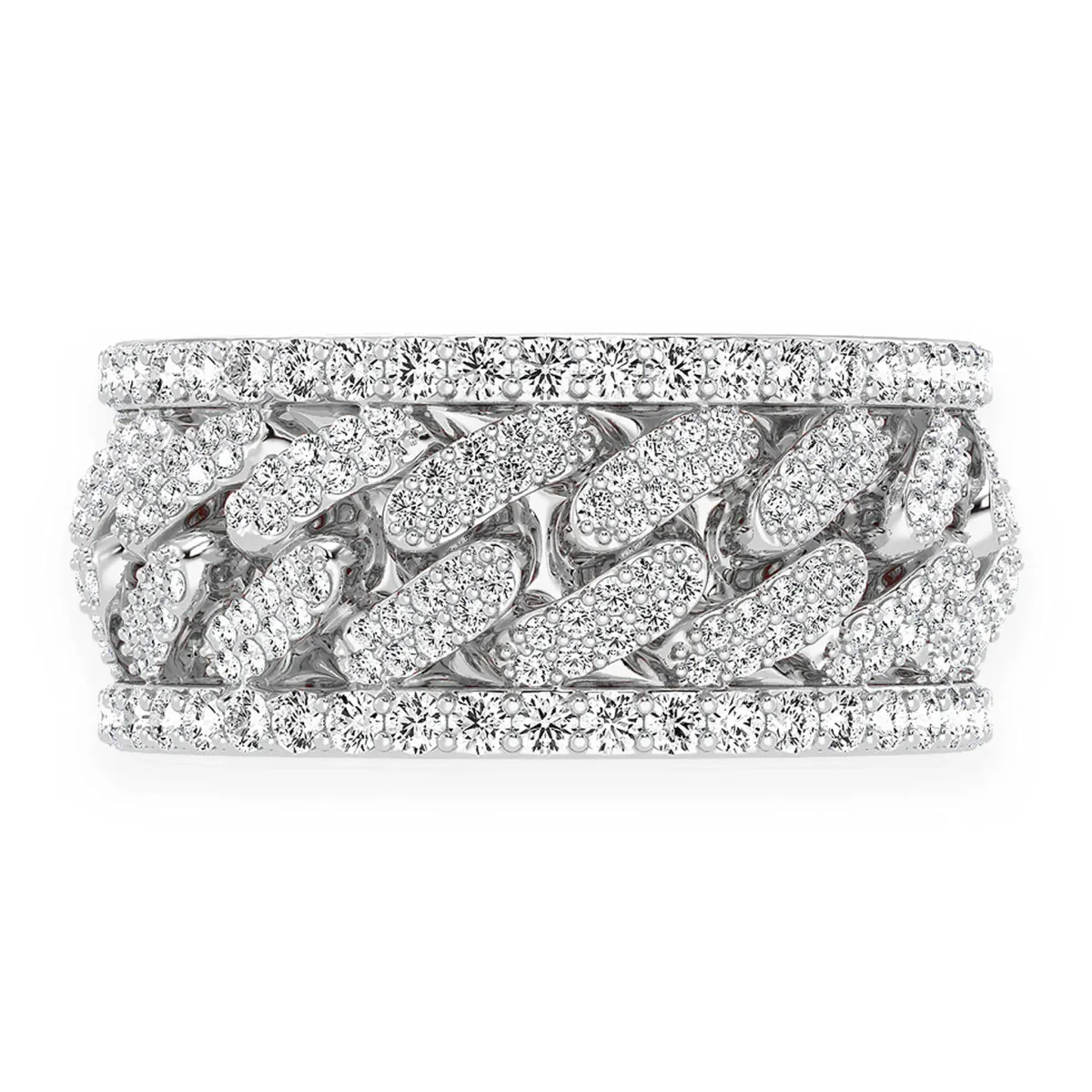 For Him Miami Cuban Link Ring in White Gold / Natural Diamond – Ring