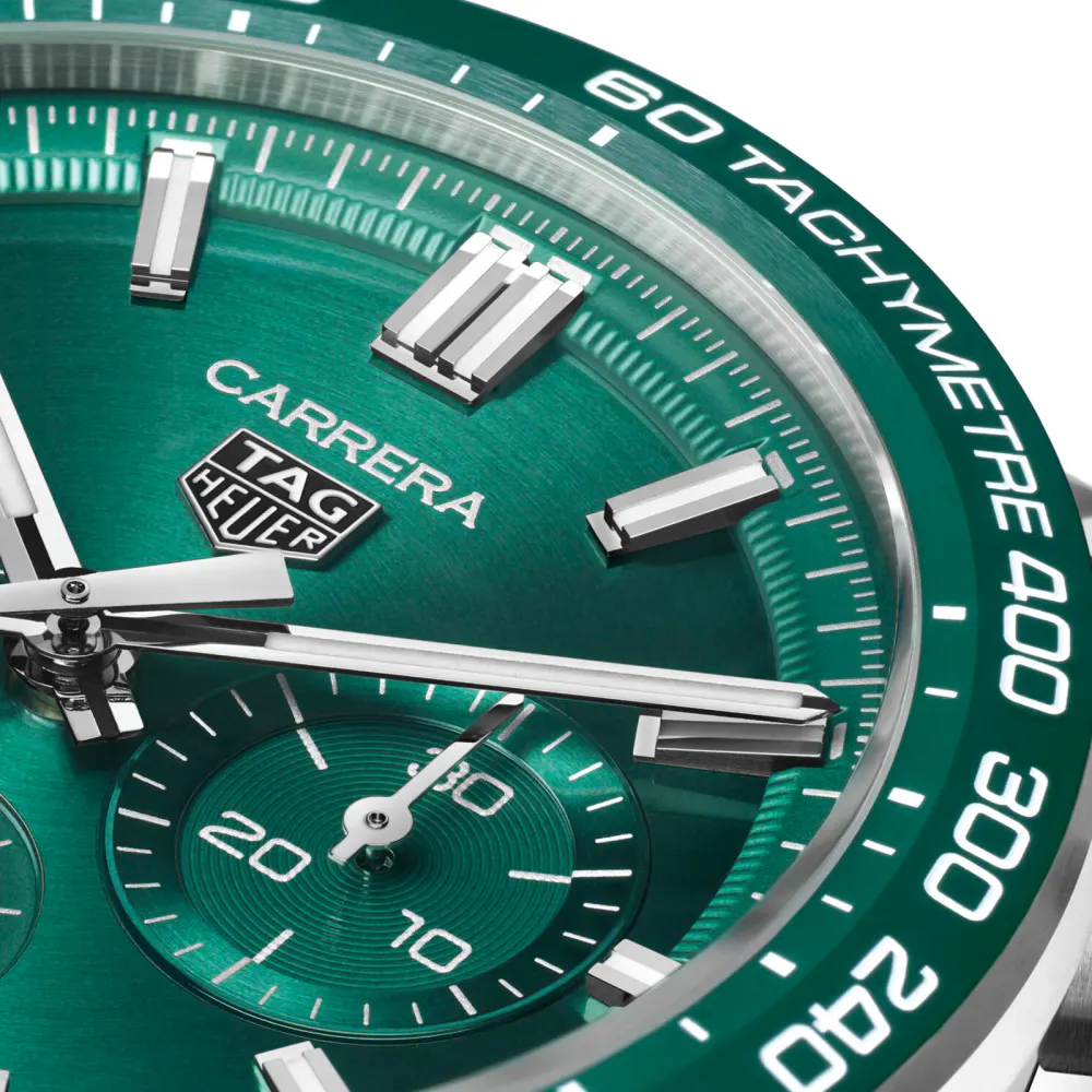 TAG Heuer Carrera Chronograph 44mm Mens Watch Green Stainless Steel in Green, additional product view 3