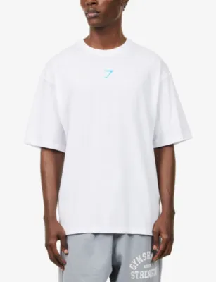 GYMSHARK Power Logo-Print Cotton-Blend T-Shirt detail 3