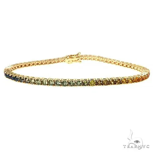 PIA - For Him GEMSTONES 7 Pointer Rainbow Sapphire Tennis Bracelet 68573
